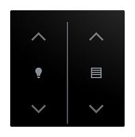 Abdeckung f�r Keypad 2-fach mit Symbol Dimmen/Jalousie schwa