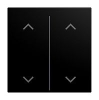 Abdeckung f�r Keypad 2-fach mit Symbol Pfeile schwarz matt -