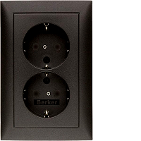 S.1 SSD 2fach mit Rahmen und erh. Berhrungsschutz anth matt