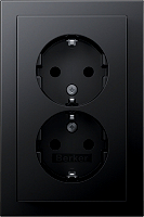 Q.3 Doppelsteckdose mit Abd. &erh. Ber.Schutz anth samt